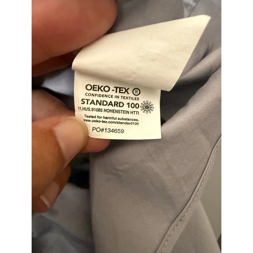 Madison Slim Fit Dress Shirt Mens XL 17-17.5 32/33 Light Gray Long Sleeve Button